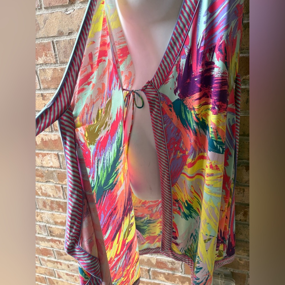 BCBGMAXAZRIA Colorful Wrap Dress SIZE XXS - Picture 7 of 9